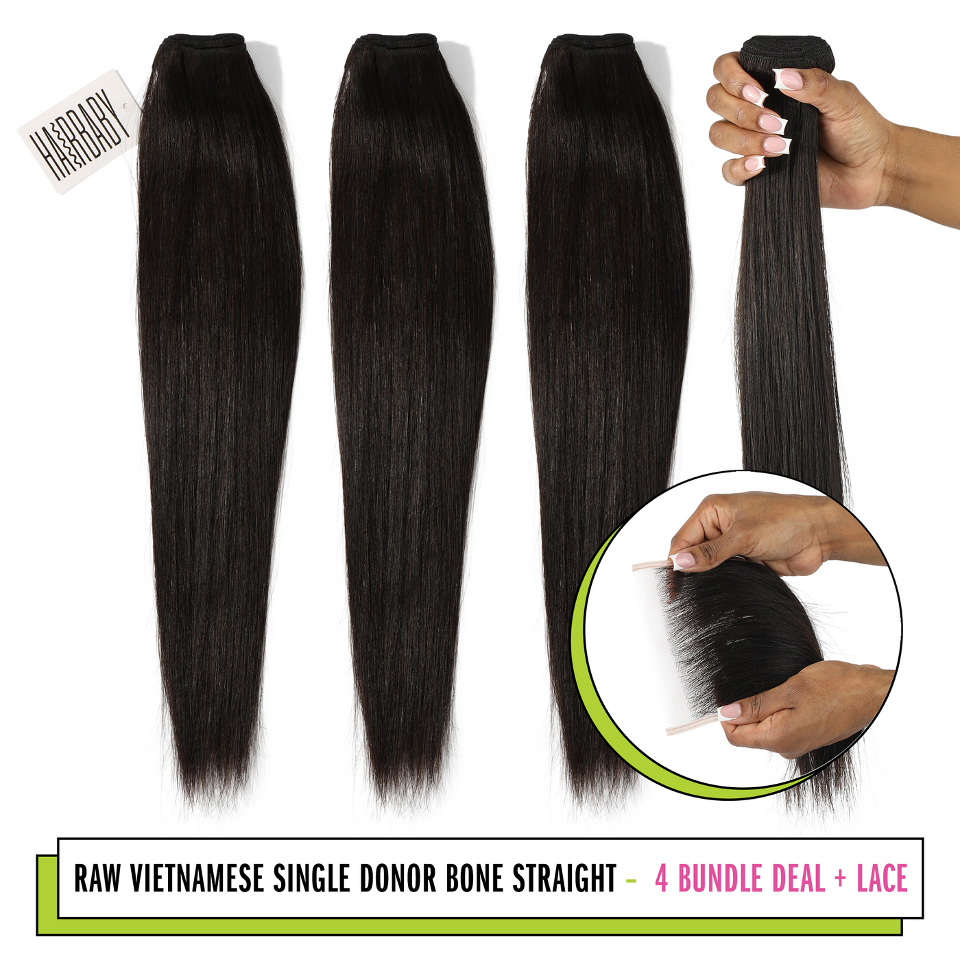 Raw Vietnamese Straight 4 Bundle Deal + Lace